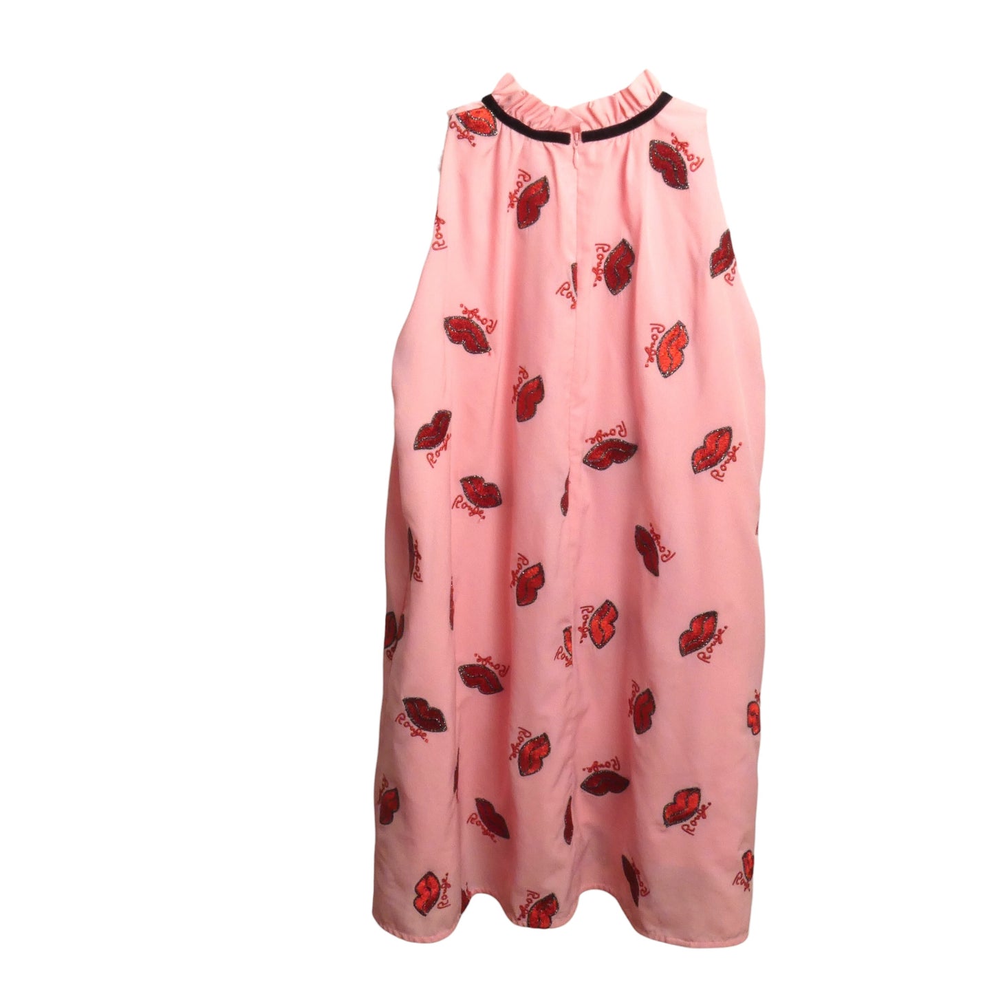 Embroidered Lip Print Dress, Size-10 Years