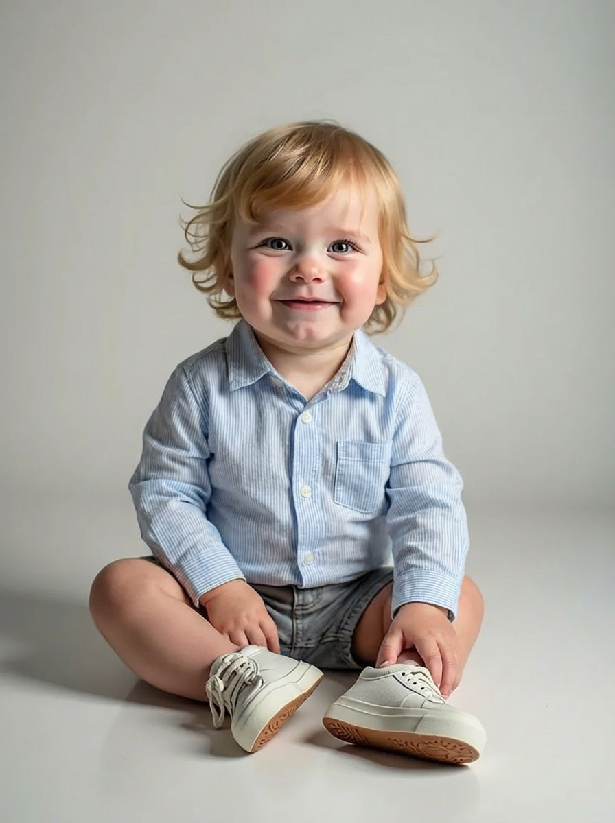 Striped Cotton L/S Shirt, Size 9 Months