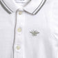 White Cotton Pique Onesie, Size 3 Months