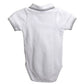 White Cotton Pique Onesie, Size 3 Months