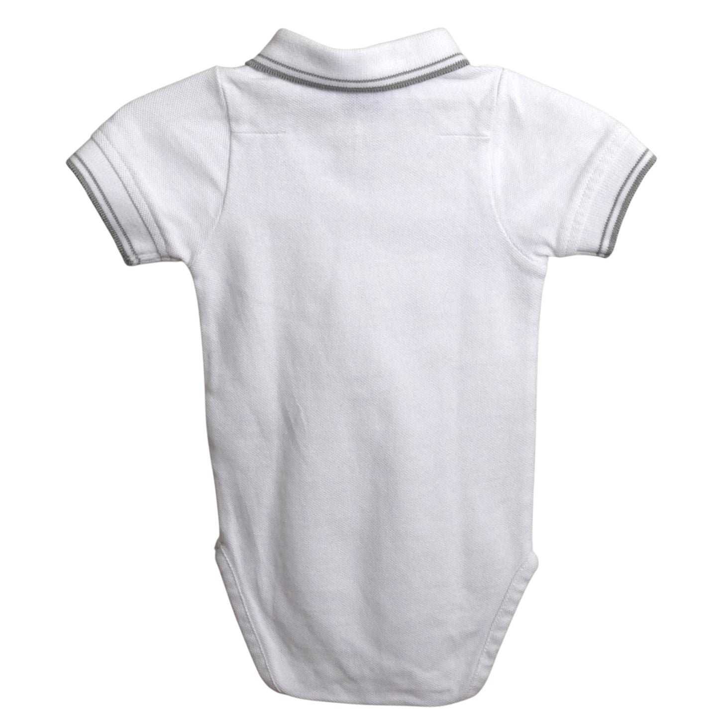 White Cotton Pique Onesie, Size 3 Months