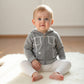 Grey Intarsia Wool Hoodie Sweater, Size 3 Months