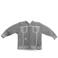 Grey Intarsia Wool Hoodie Sweater, Size 3 Months