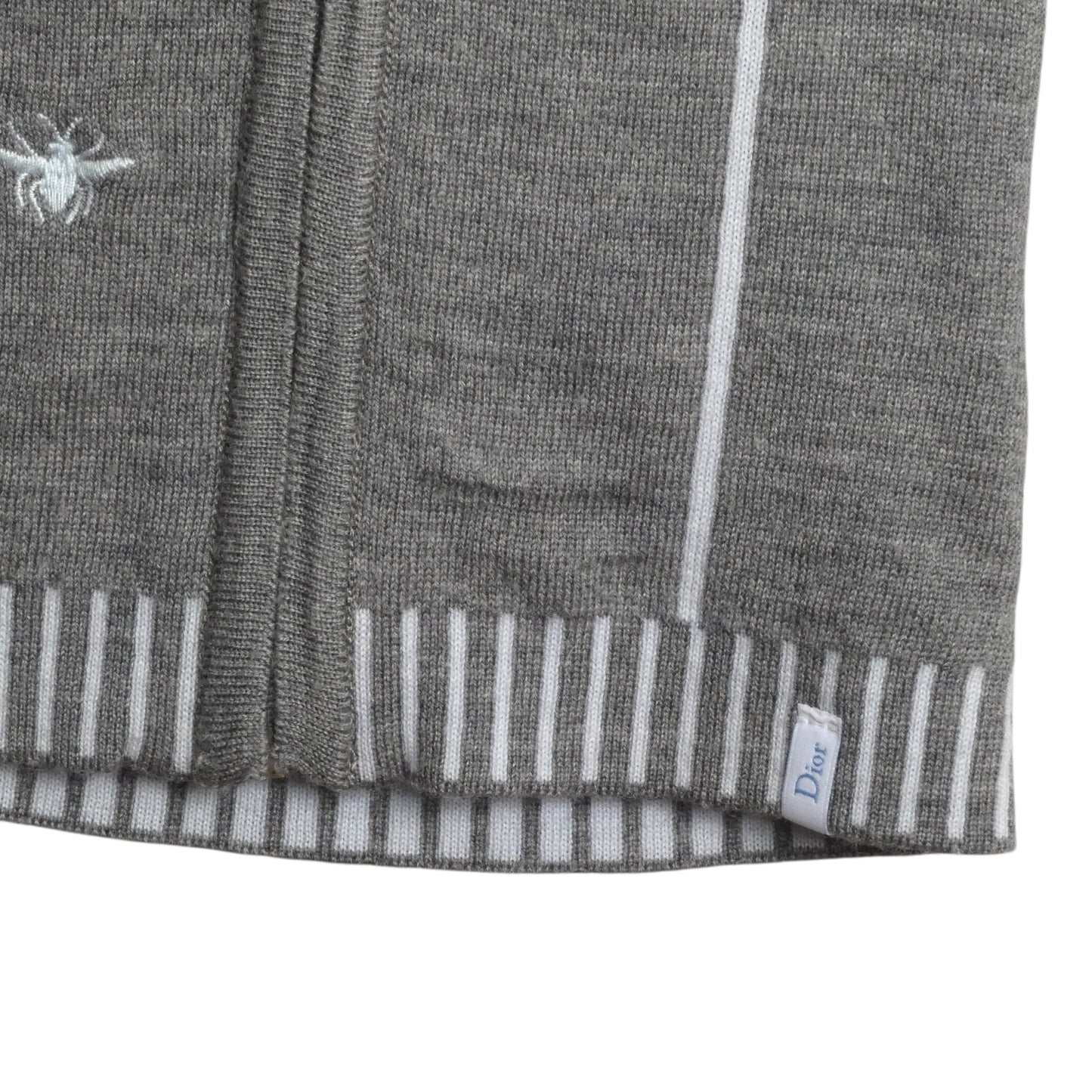 Grey Intarsia Wool Hoodie Sweater, Size 3 Months