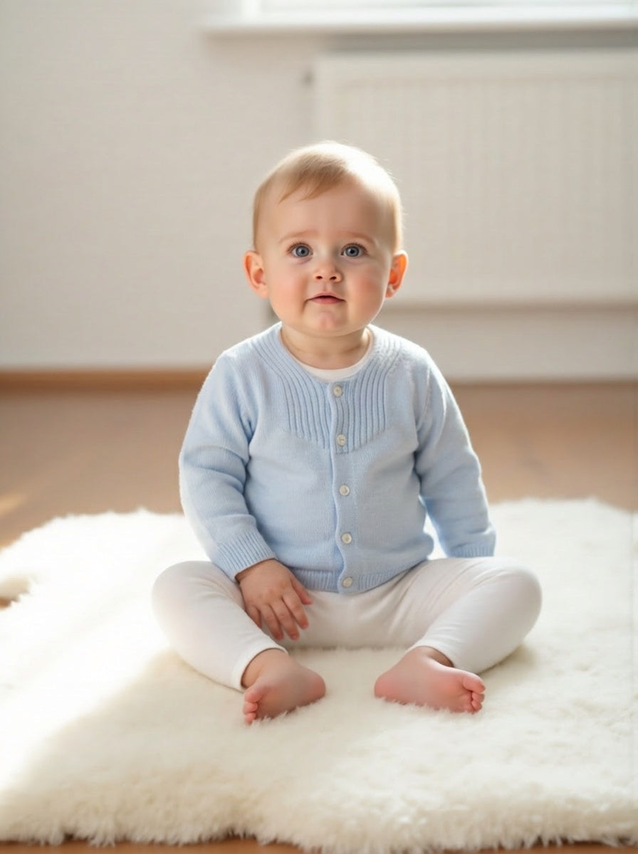 NWT Blue Cotton Cardigan, Size 9 Months