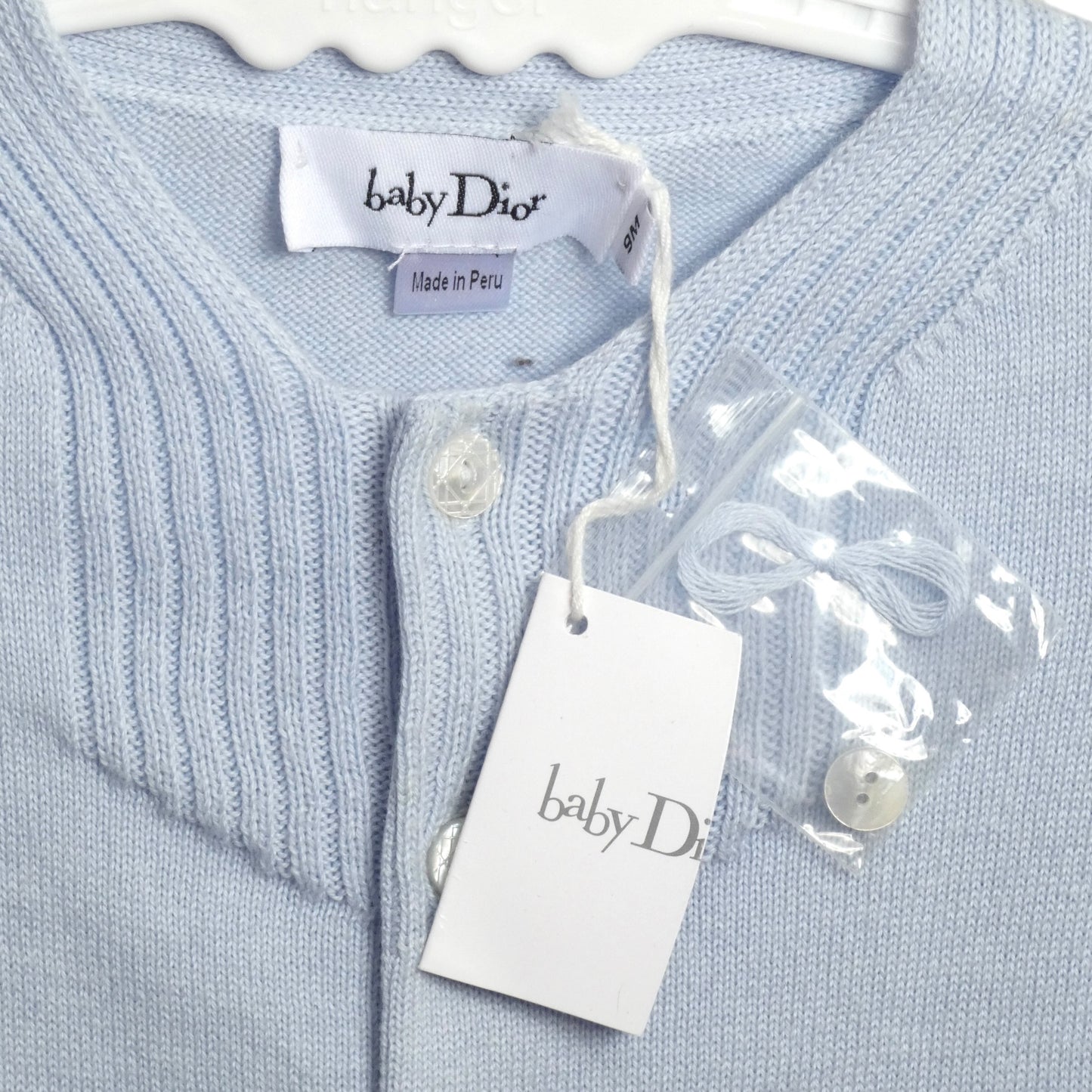 NWT Blue Cotton Cardigan, Size 9 Months