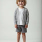 Grey Cotton & Knit Bee Cardigan, Size 36 Months