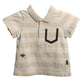 Taupe Striped Cotton Polo, Size 3 Months