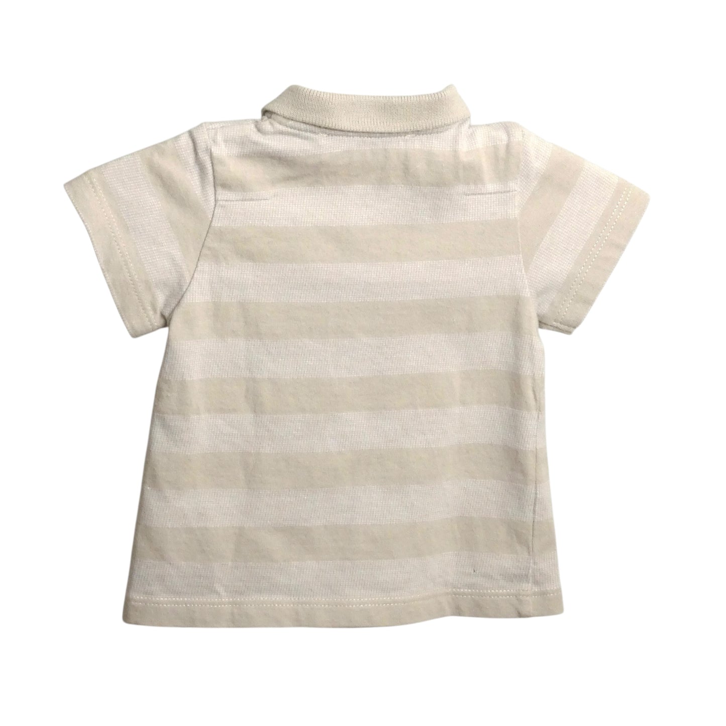 Taupe Striped Cotton Polo, Size 3 Months