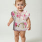Floral Print Cotton Ruffled Dress, Size 18 Months