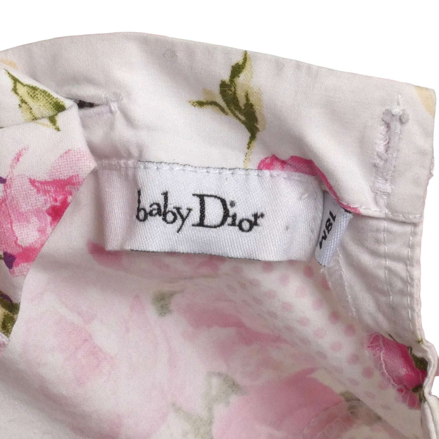 Floral Print Cotton Ruffled Dress, Size 18 Months