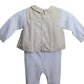 Blue & Tan Layered Onesie, Size 6 Months