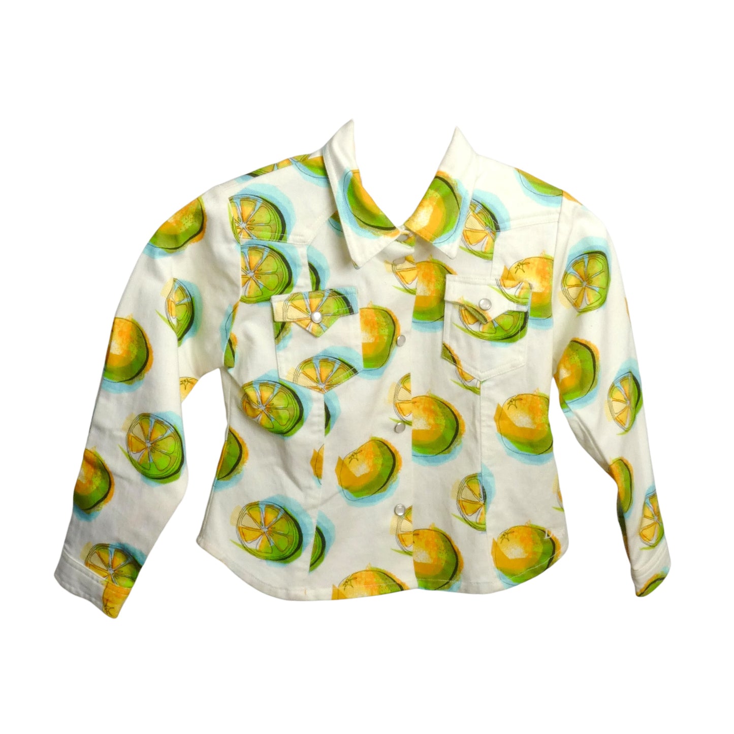 Fruit Print Cotton Jacket, Size 4
