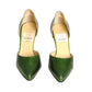 1990s Green & Silver Metallic d'Orsay Pumps, Size 37.5