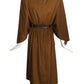 1977 Brown Sueded Wrap Dress, Size 6