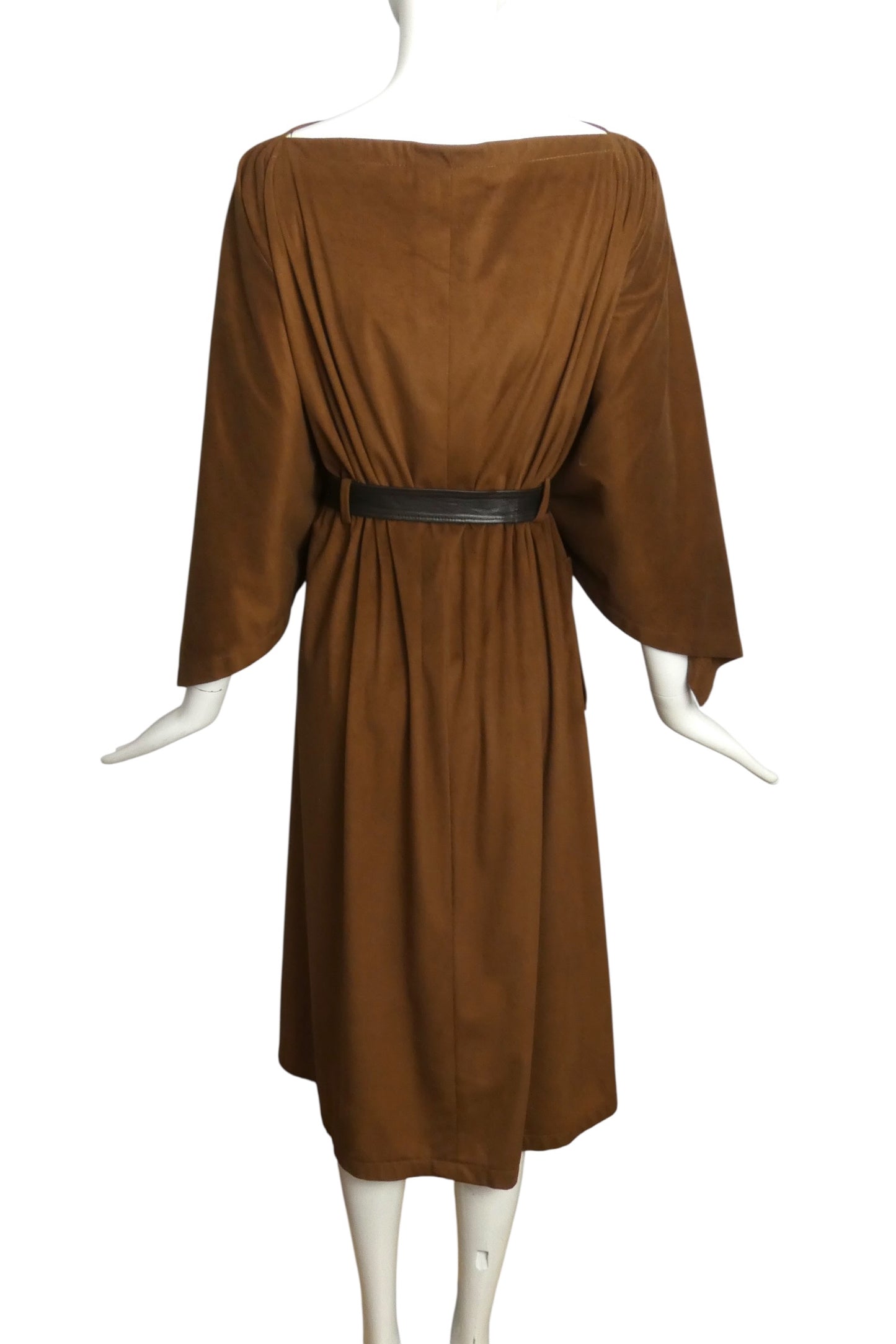 1977 Brown Sueded Wrap Dress, Size 6
