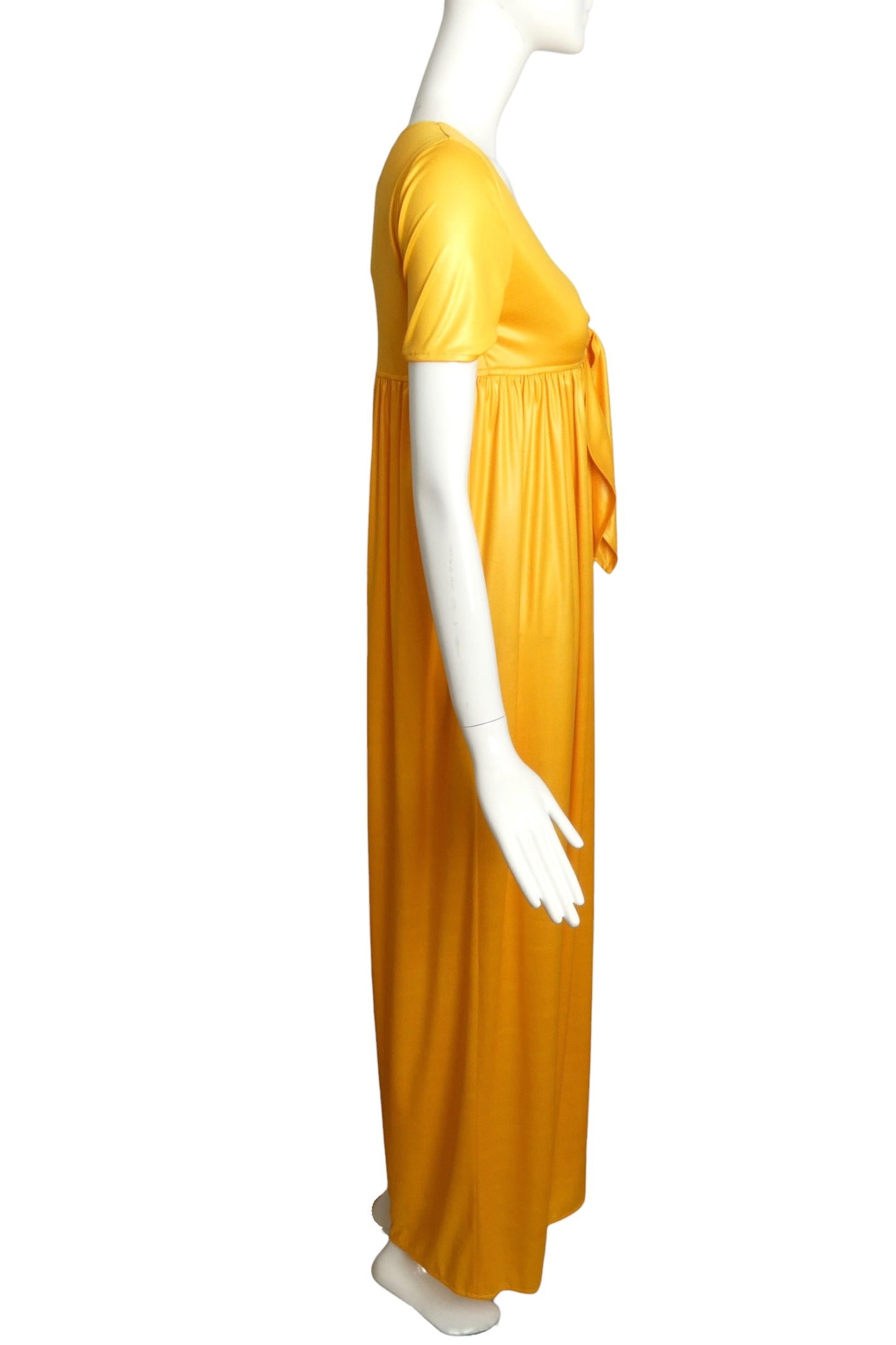 1990s Yellow Knit Wrap Front Jumpsuit, Size 4