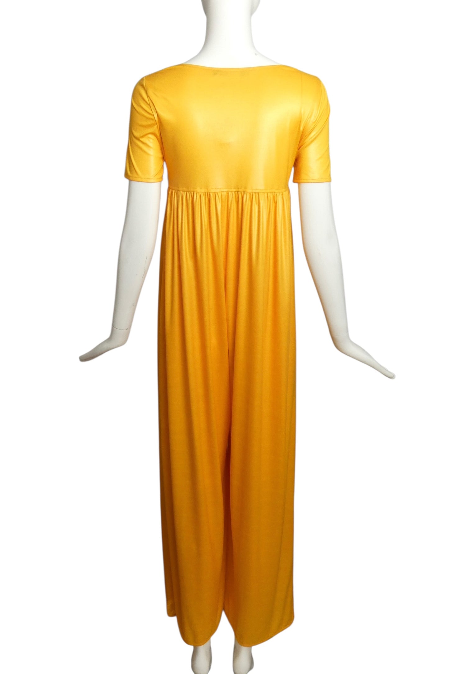 1990s Yellow Knit Wrap Front Jumpsuit, Size 4