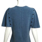 PIERRE CARDIN (HAUTE COUTURE) - 1990 Blue Wool Knit Top, Size 4