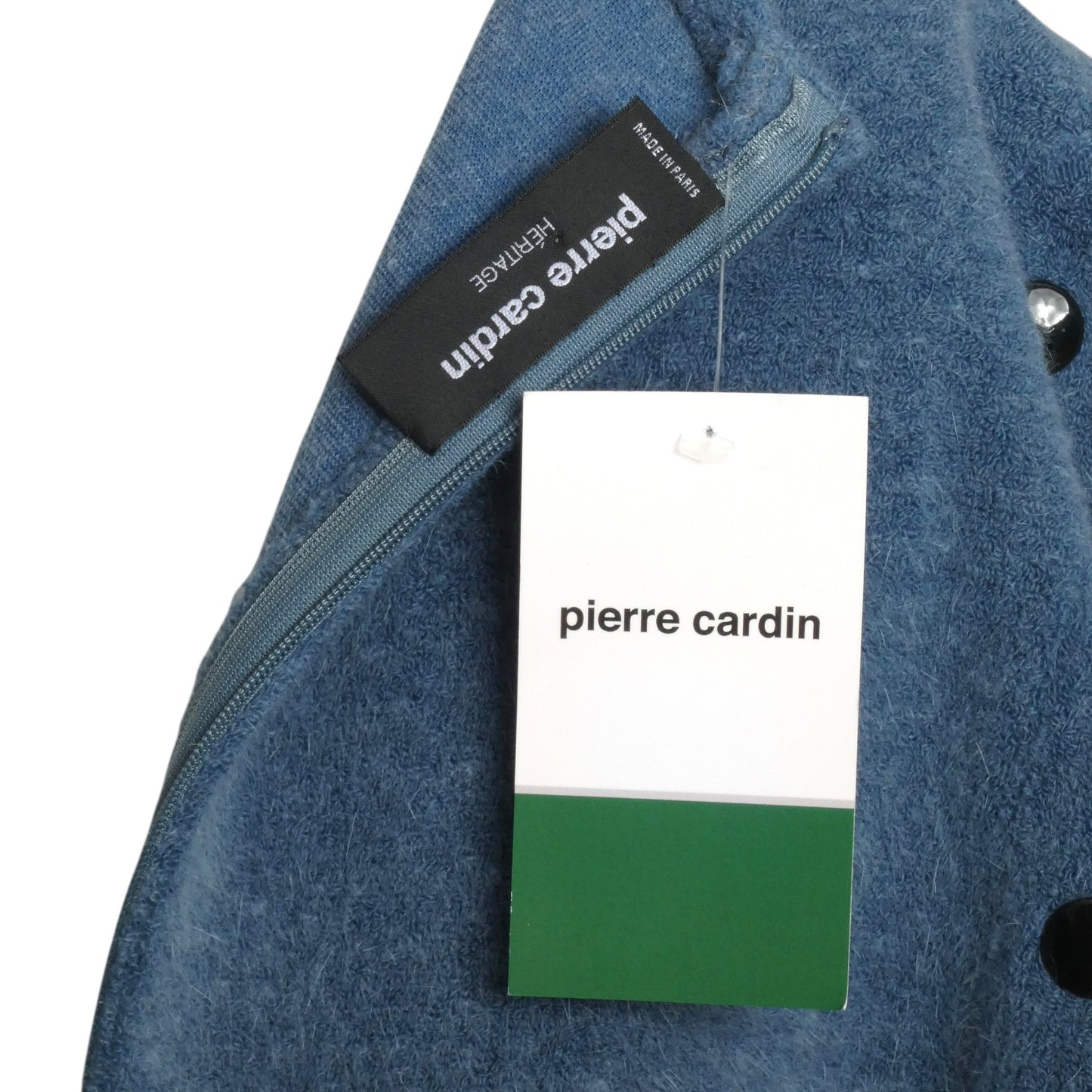 PIERRE CARDIN (HAUTE COUTURE) - 1990 Blue Wool Knit Top, Size 4