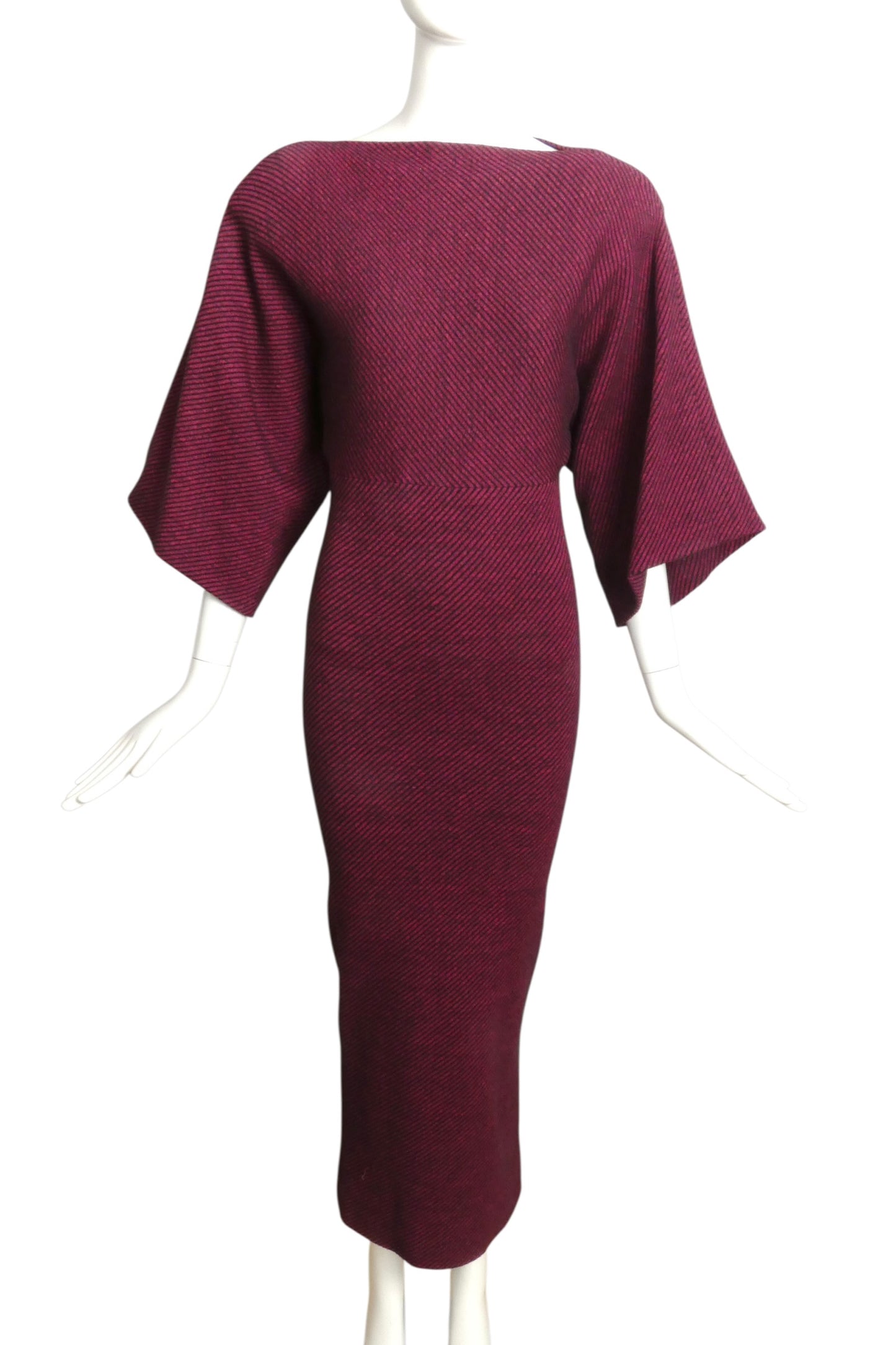 1980s Wool Stripe Dress, Size 4