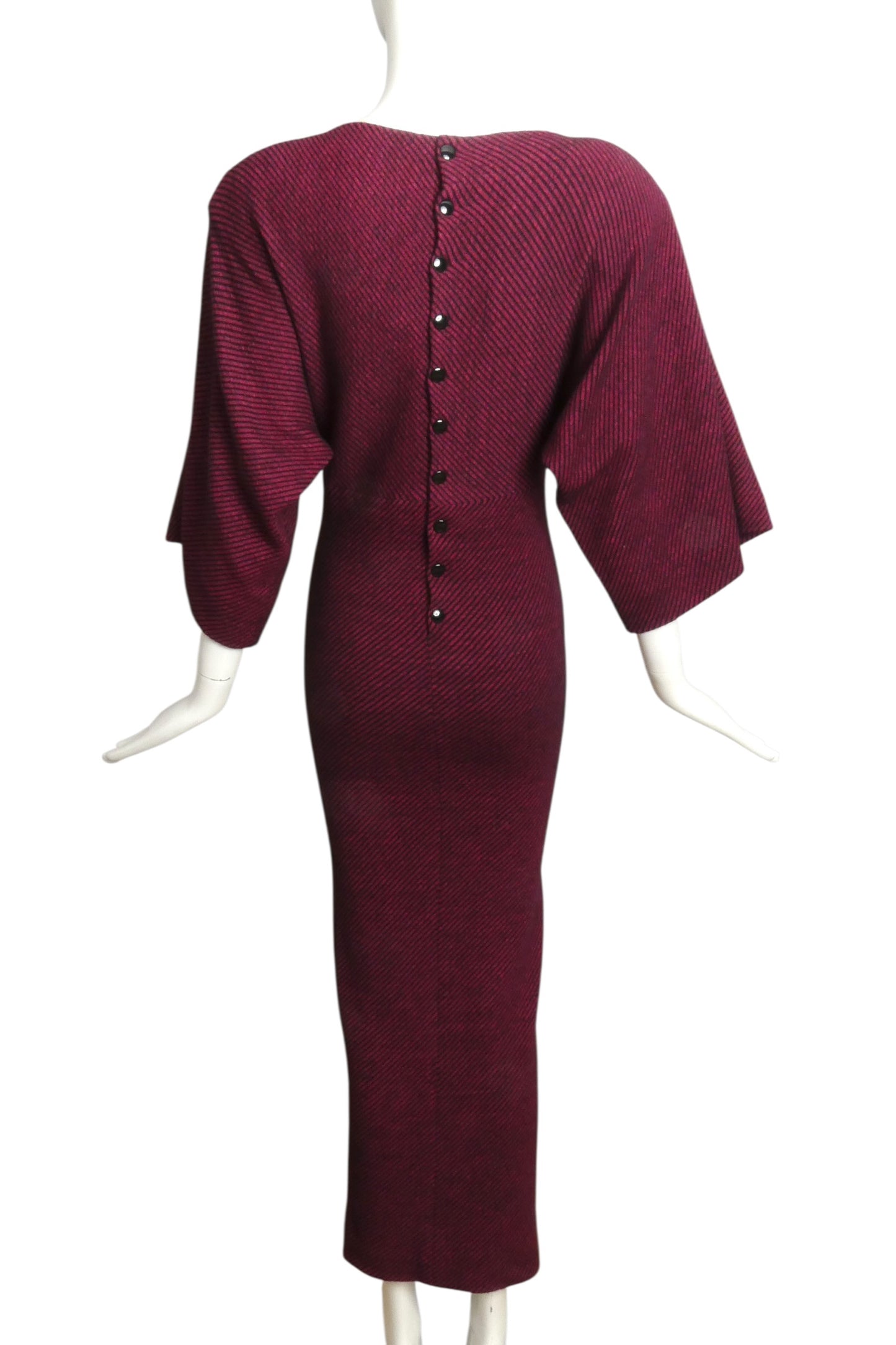 1980s Wool Stripe Dress, Size 4