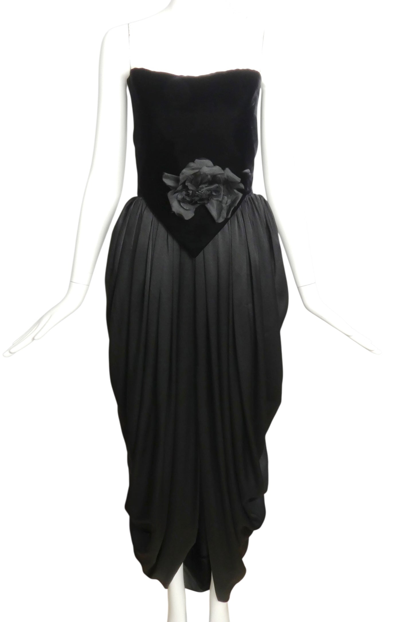 2000 Black Velvet & Charmeuse Dress, SIze 4