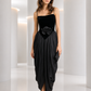 PIERRE CARDIN - 2000 Black Velvet & Charmeuse Dress, Size 4