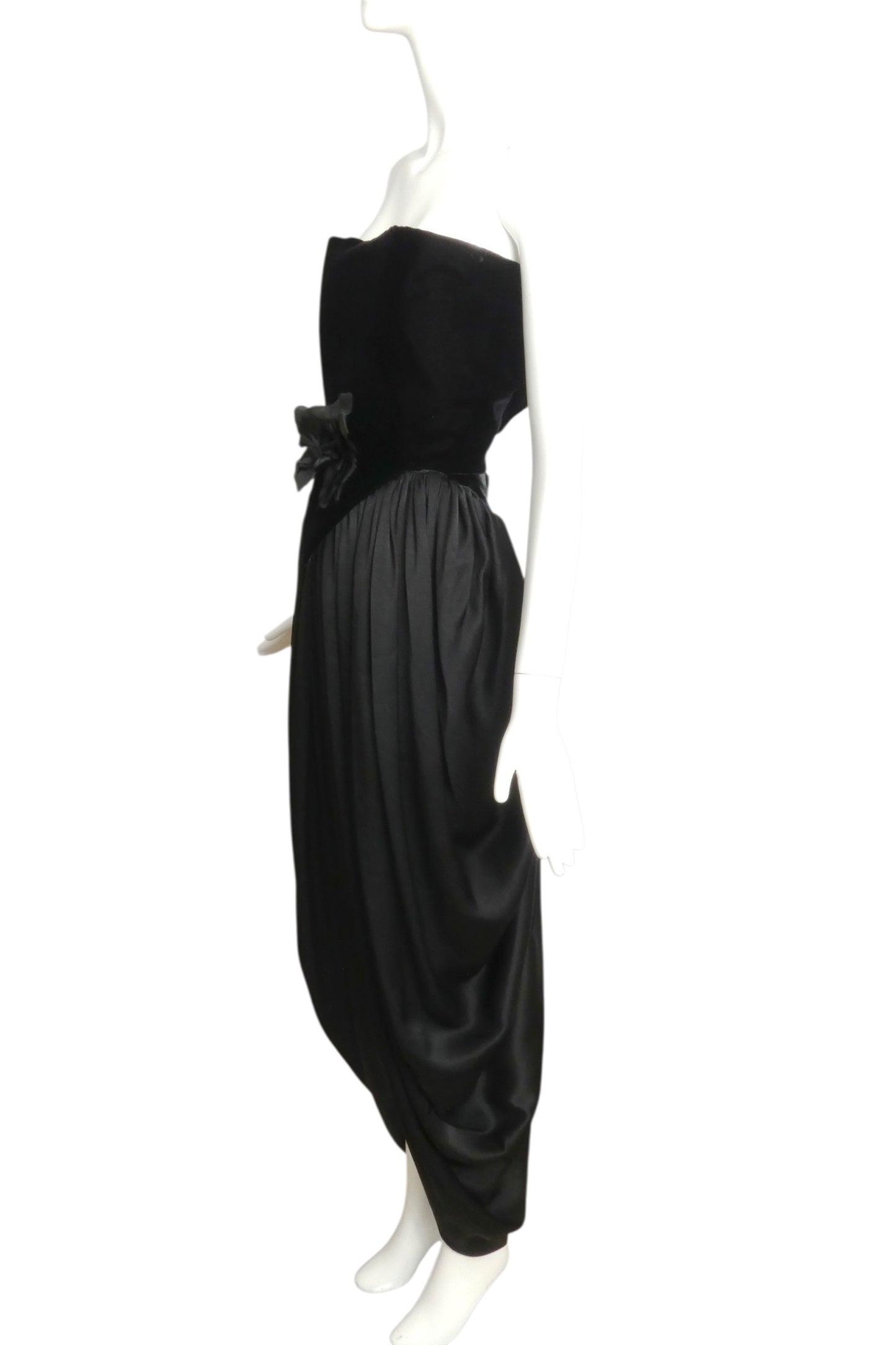 2000 Black Velvet & Charmeuse Dress, SIze 4