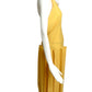 1980 Yellow Pleated Rayon Halter Dress, Size 6