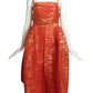 2006 Orange & Gold Plisse Dress, Size 2
