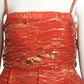 2006 Orange & Gold Plisse Dress, Size 2