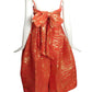 2006 Orange & Gold Plisse Dress, Size 2