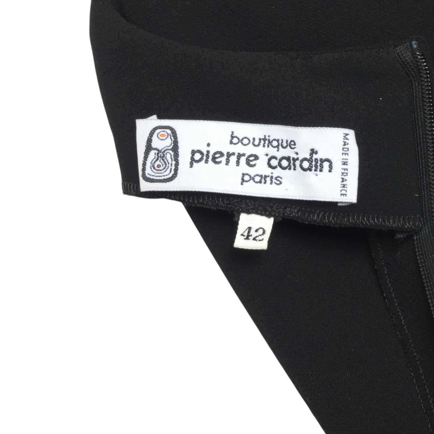 PIERRE CARDIN - 1999 Black Tasseled Crepe Blouse, Size 12