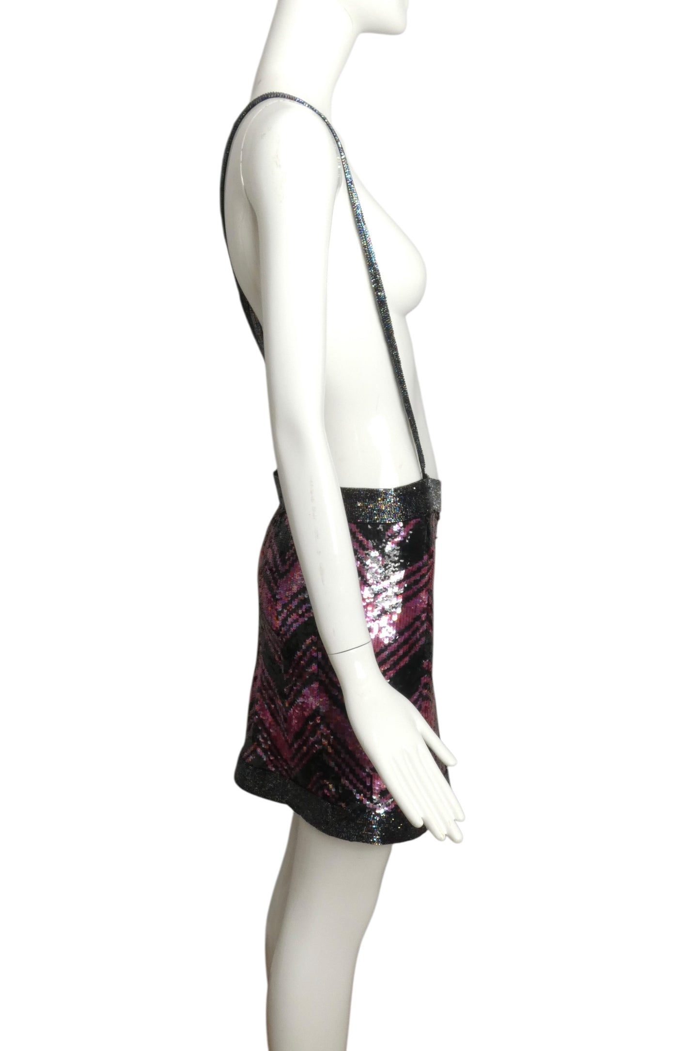 1998 Sequin & Beaded Suspender Skirt, Size 10