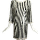 1985 Black & White Sequin Cocktail Dress, Size 10