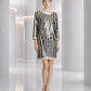 1985 Black & White Sequin Cocktail Dress, Size 10