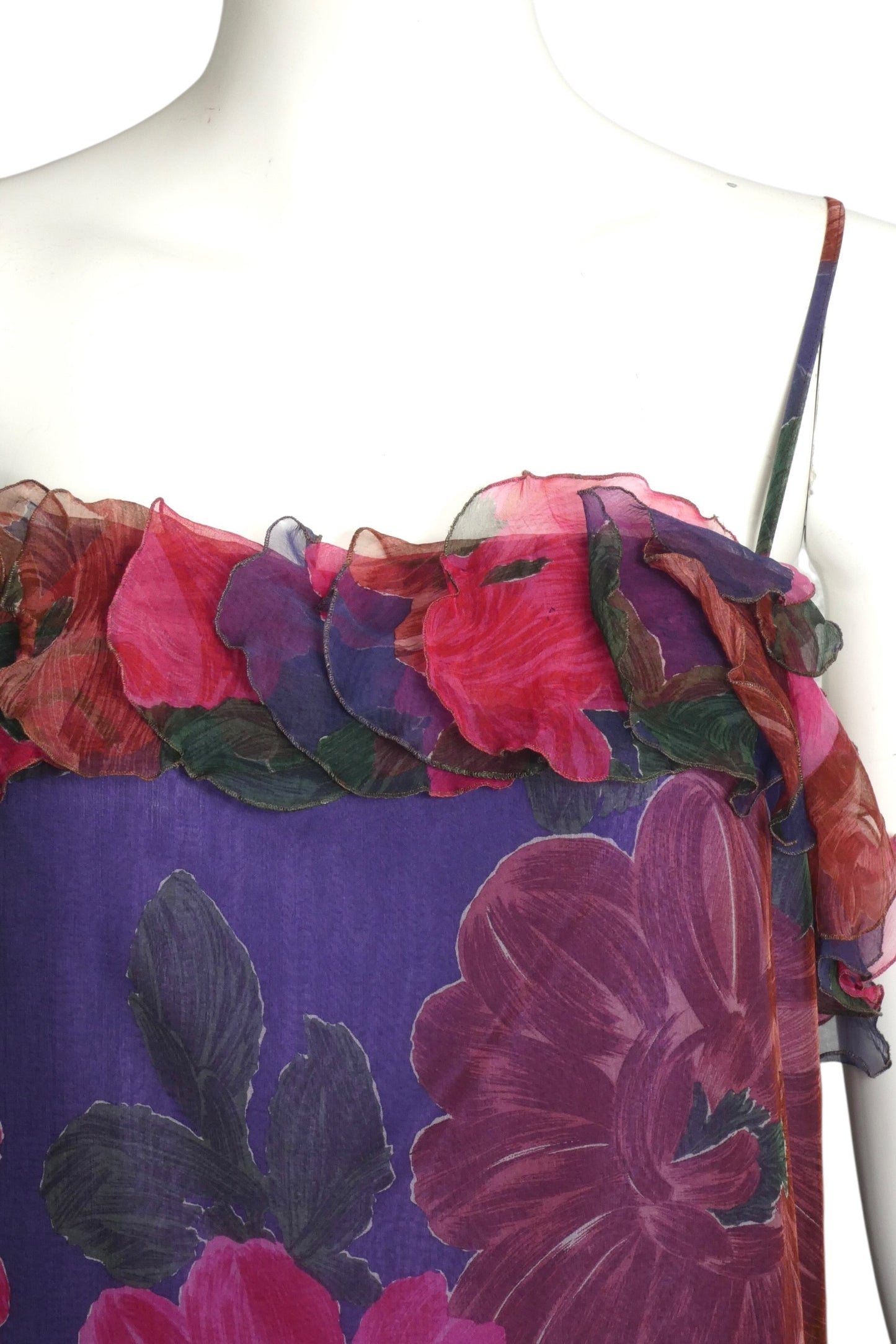 2006 Multi Color Floral Chiffon Dress, Size 2