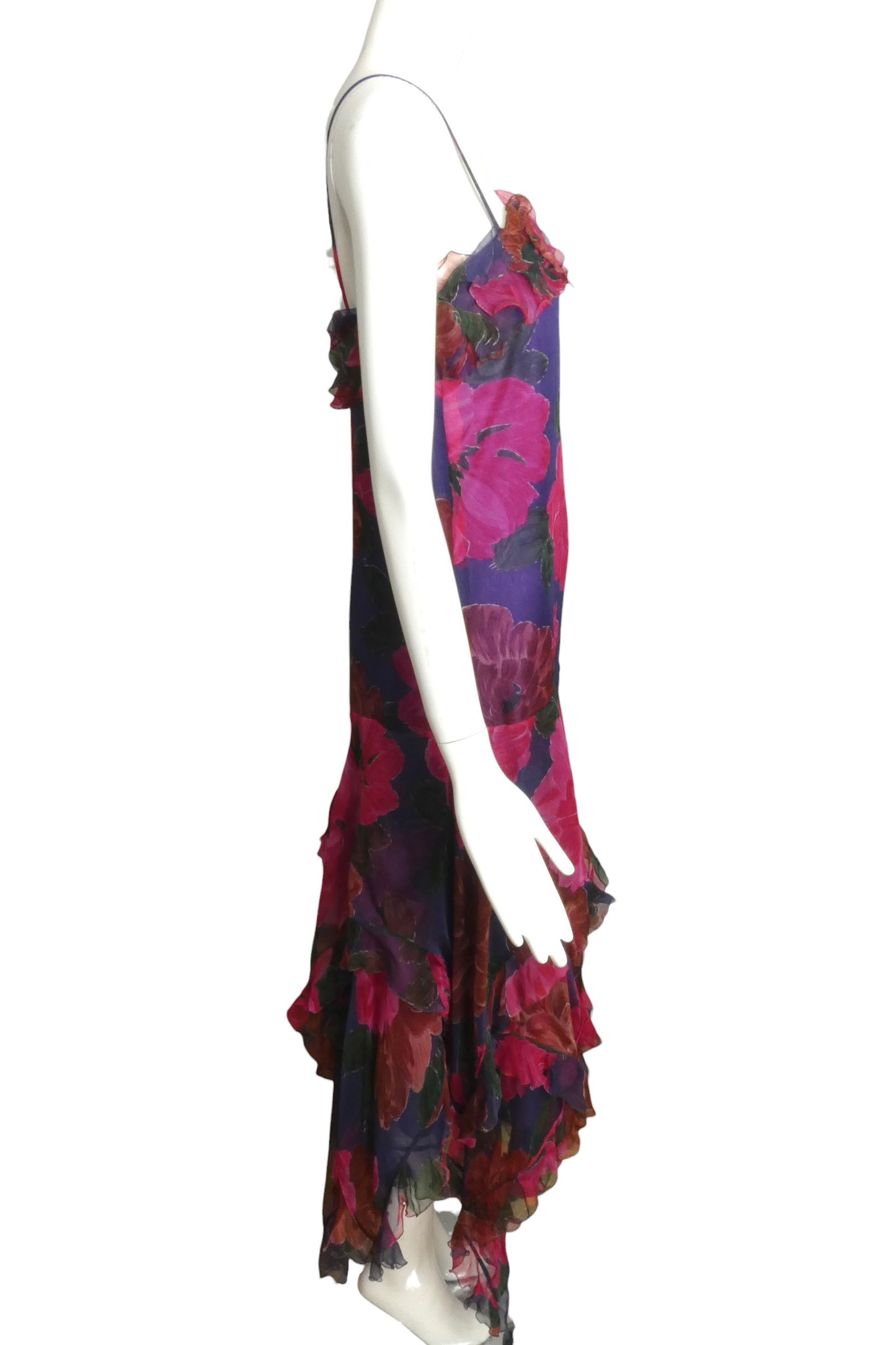 2006 Multi Color Floral Chiffon Dress, Size 2