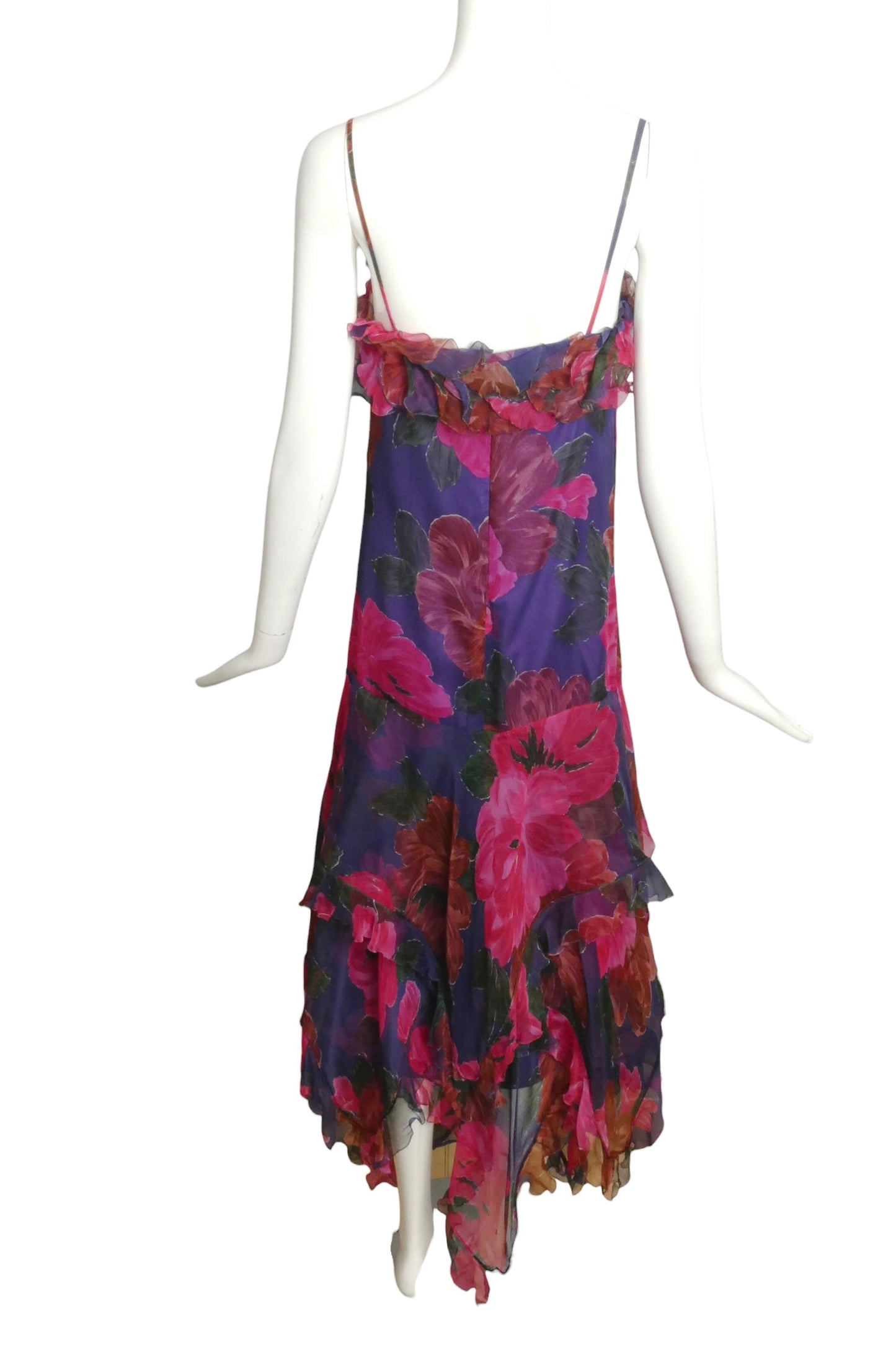 2006 Multi Color Floral Chiffon Dress, Size 2