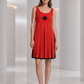 PIERRE CARDIN - 2003 Red Satin Carwash Dress, Size 4