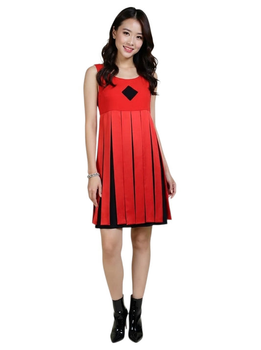 2003 Red Satin Carwash Dress, Size 4