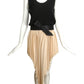 1989 Black & Ivory Pleated Crepe Gown, Size 4