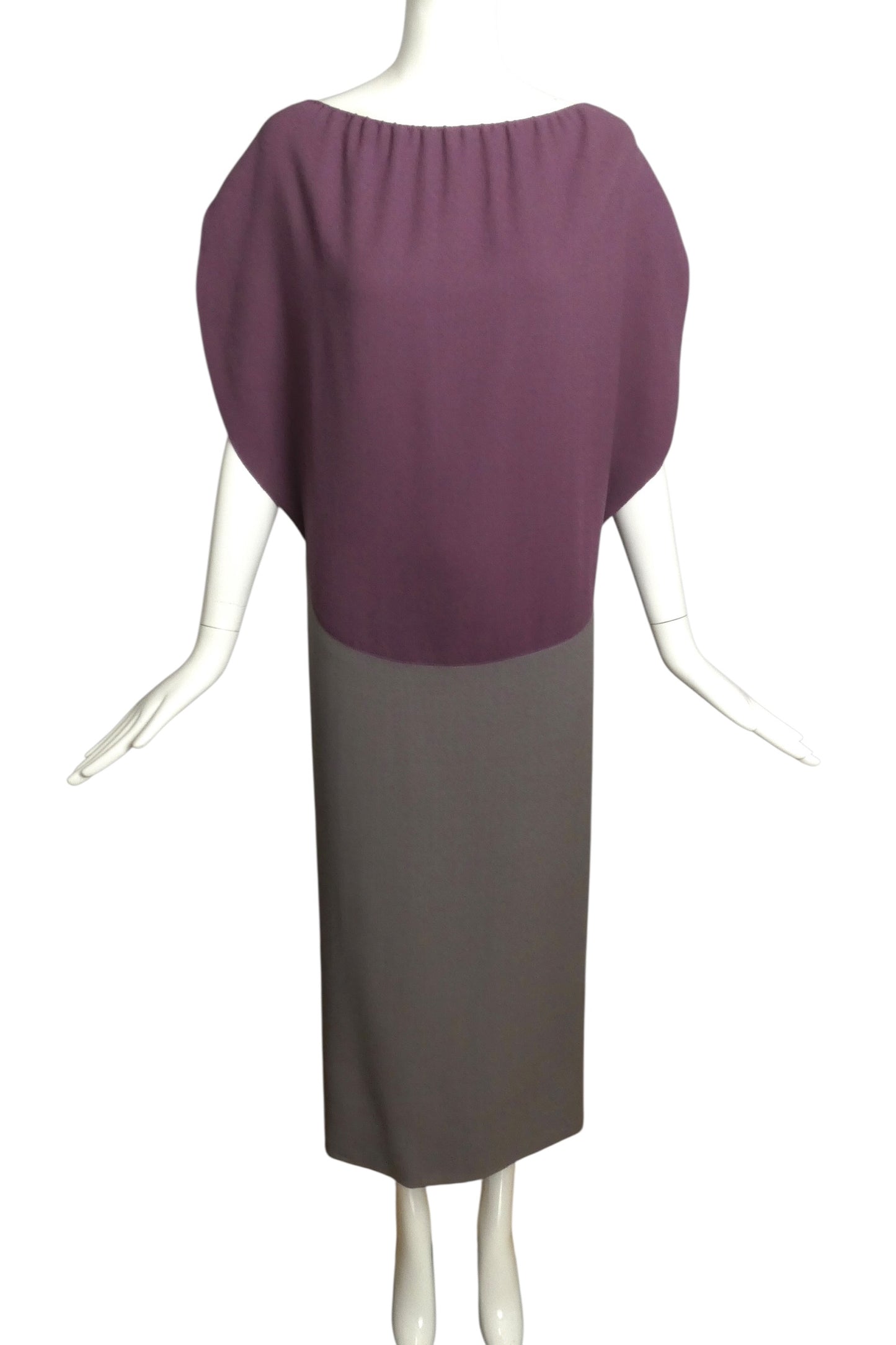 1970s Colorblock Crepe Dress, Size 8
