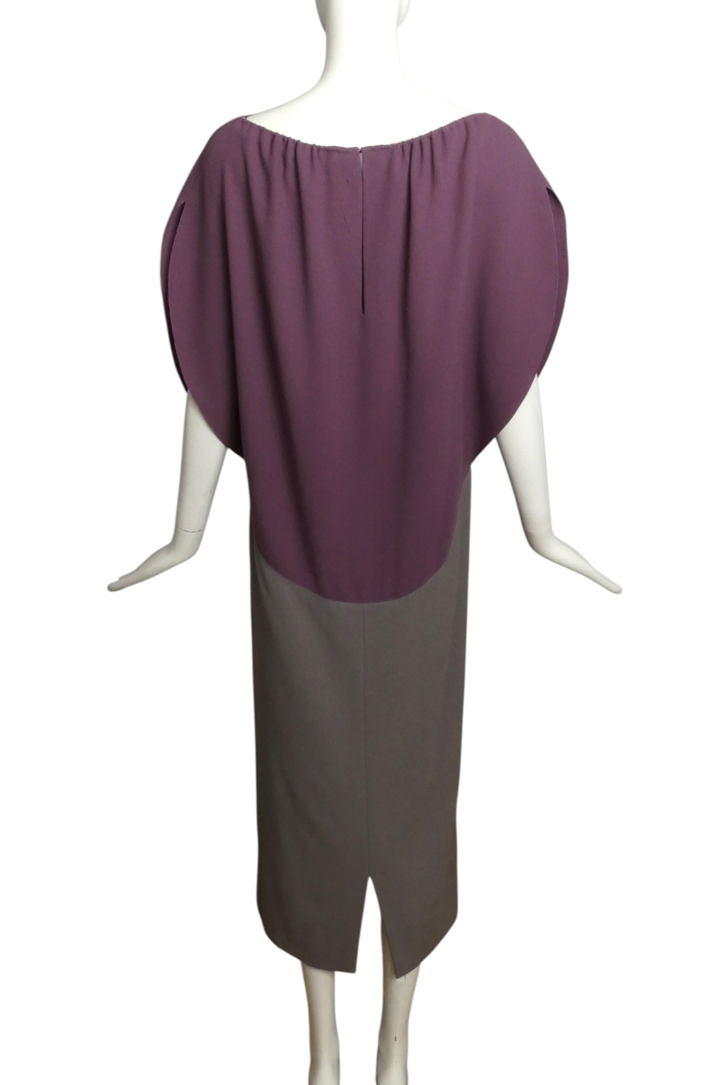1970s Colorblock Crepe Dress, Size 8