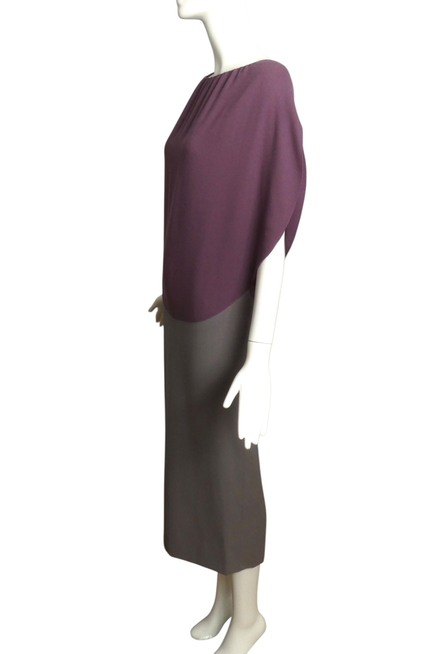 1970s Colorblock Crepe Dress, Size 8