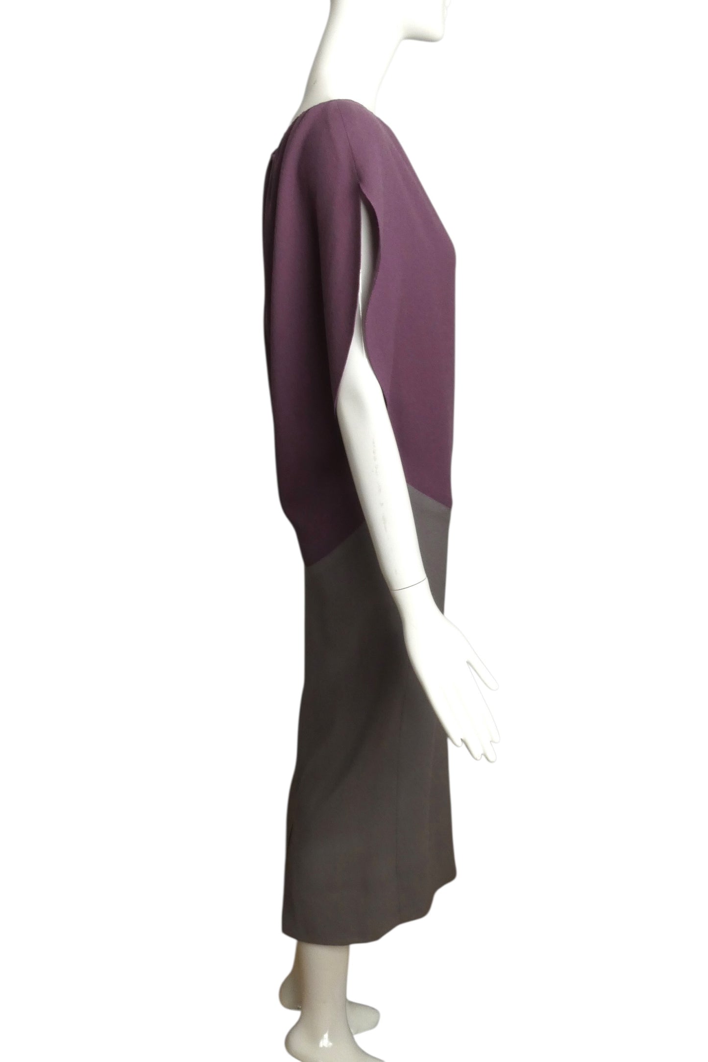1970s Colorblock Crepe Dress, Size 8