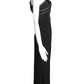 2002 Black One Shoulder Rhinestone Evening Gown, Size 6