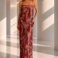 1990s Printed Silk Chiffon Evening Dress, Size 2