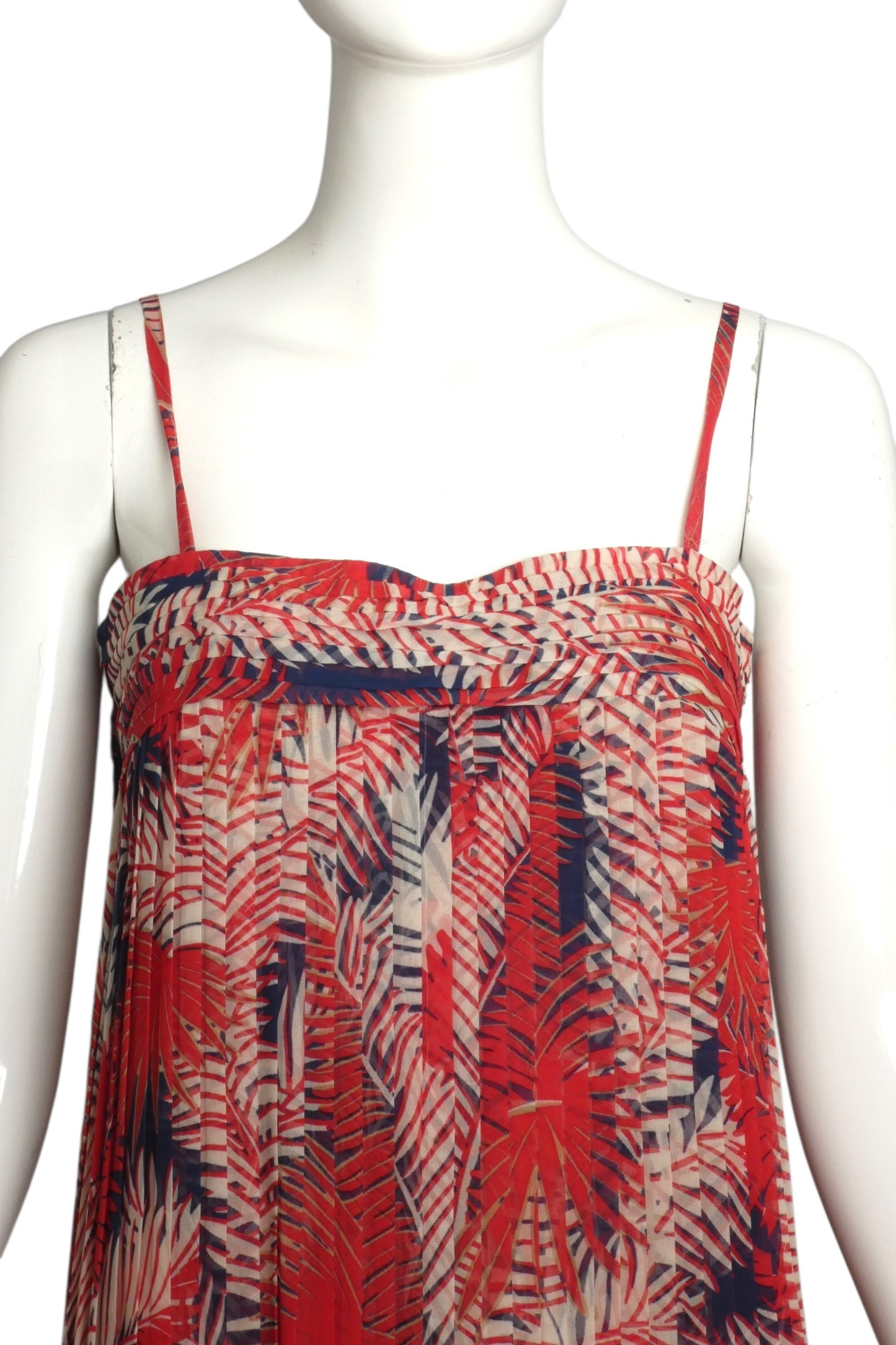 1990s Printed Silk Chiffon Evening Dress, Size 2
